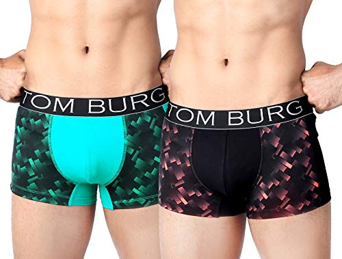 Image of TOM BURG Regular Cotton Designer Casual Smooth & Comfortable Trunks for Men (Pack of 2)