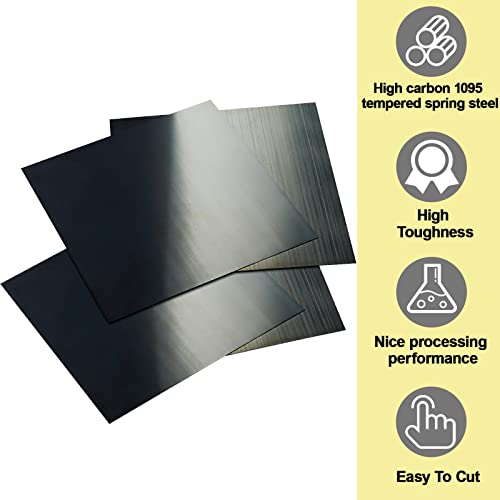 Image of Blue Tempered Spring Steel Shim, 1095 Shim Sheet Assortment, Polished Finish, Spring Steel Shim Stock, 0.004 inch, 0.008 inch, 0.015 inch, 0.02 inch, 0.024 inch, 0.03 inch Thick, 6 inch Width, 6 inch Length, 6 Packs