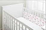 BreathableBaby, Classic 3mm Breathable Mesh Liner for Cots with 120x60cm or 140x70cm Mattress, Pink Clouds, Covers 2 Sides, Non-Padded Single Layer Cot Bumper Alternative, Safety Tested
