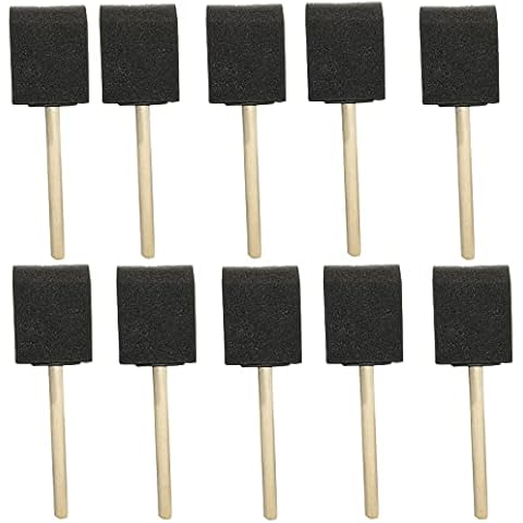 Sponge Brush,10 Pcs Foam Brushes Foam Sponge Brushes Foam Sponge Brushes with Wooden Handles for Acrylic Painting Decorative Paint Dyeing Craft Foam Brushes Cover