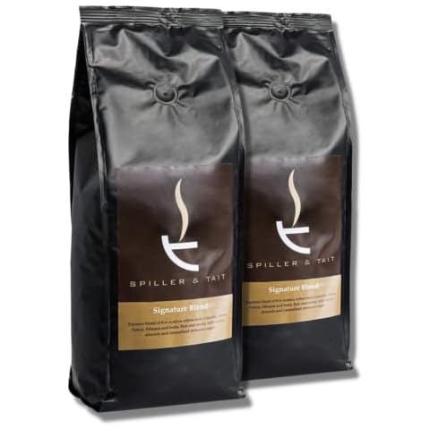 Spiller & Tait Signature Blend Coffee Beans - Multi Award Winning - Freshly Roasted in the UK - Espresso Blend Suitable for All Coffee Machines (2kg (2 x 1kg)) Cover