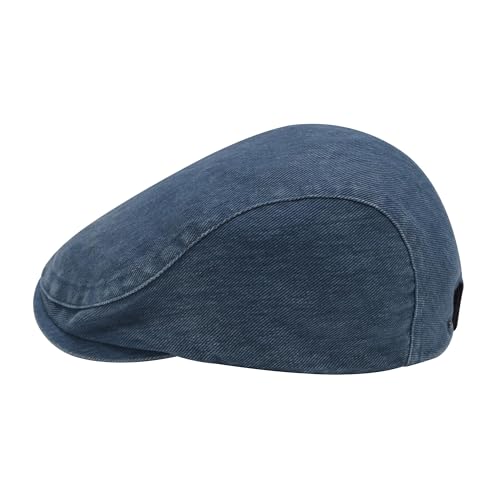 Image of ZLYC Men Cotton Flat Cap Summer Scally Ivy Gatsby Newsboy Beret Driver Cabbie Hunting Hat