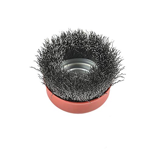 Image of A A IN 20 Pack 3 Inch Crimped Wire Cup Brush for Angle Grinder with 5 /8 Inch-11 Threaded Arbor - 0.014 Inch Carbon Steel Wire -Light Duty Conditioning for Metals