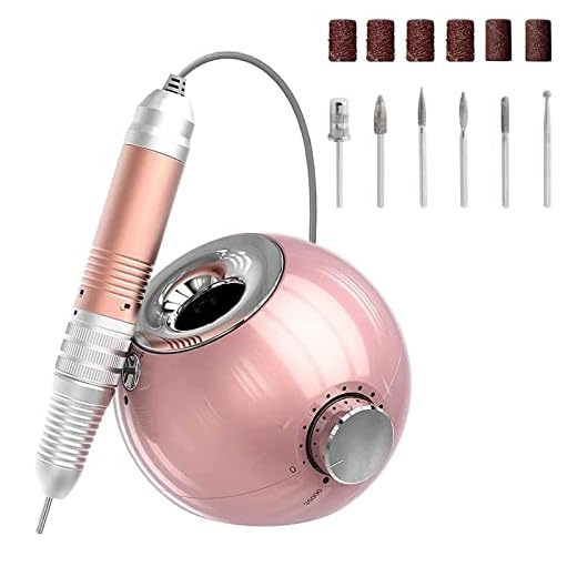 Delanie Torno para Uñas Profesional 35000 rpm Portátil Recargable Manicura y Pedicura con 6 Brocas para Torno (Rosa Recargable)