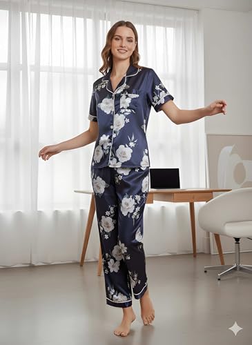 Image of Women Lycra Night Suit Set | Premium Soft Nightwear Pajama Set | Stylish Comfortable Sleepwear for Ladies | Elegant Lounge Wear Night Dress