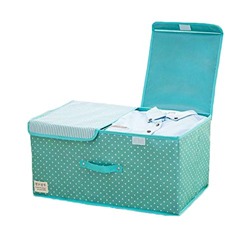 iTemer Cajas de Almacenamiento de Tamaño Grande Oxford, Plegables, Doble Cubierta, Caja de Almacenamiento para el hogar, para Ropa Interior, Juguete Verde Menta