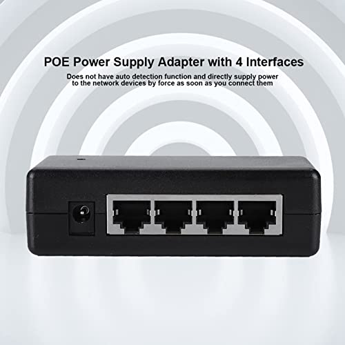 Inyector PoE de 4 puertos DC9V-48V para cámaras IP | Adaptador seguro de alimentación Ethernet miniatura 6