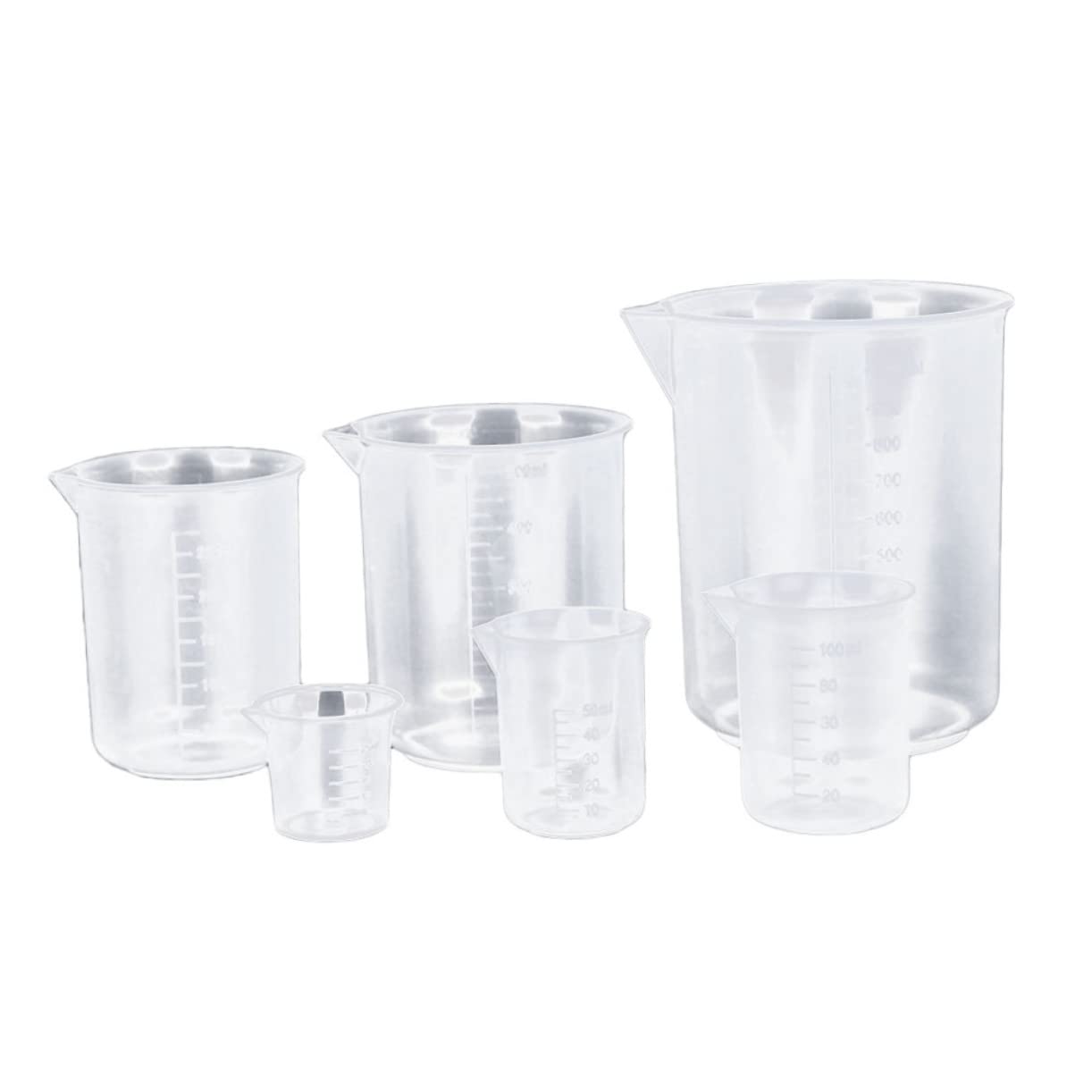 KICHOUSE 5pcs Graduated Beaker Lab Beaker Cup Clear Measuring Measuring Cup Large Measuring Cup Clear Measuring Scale Cups Beakers Beaker for Lab Measuring Jug White re-usable