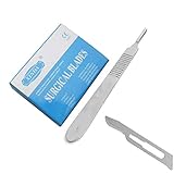 OdontoMed2011® Box of 100 Pieces Carbon Steel Scalpel Blade STERILE #15 with Free Handle # 3