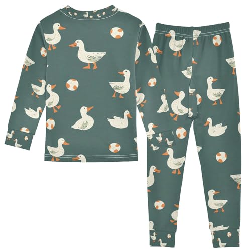 senya Duck Football Pajamas Set Long Sleeve Soft Cotton Sleepwear 2 Piece2