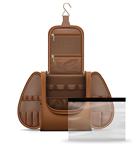 Water Resistant Hanging Travel Toiletry Kit Organizer with TSA Approved Clear Bag, Toiletries Organizer Case Spacious, Compact And Durable for Men and Women by SLEEKO