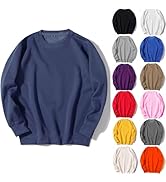Muscularfit Erkekler Uzun Kollu Tiş&ouml;rtler Casual Solid Crewneck Sweatshirtler Loose Fit Athletic Pull...