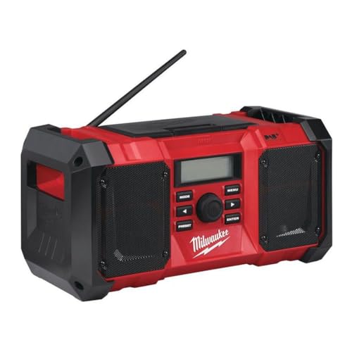 Milwaukee 4933451252 M18JSRDAB 18v JOBSITE DAB RADIO-M18JSRDAB+-0, 18 V, Red, One size