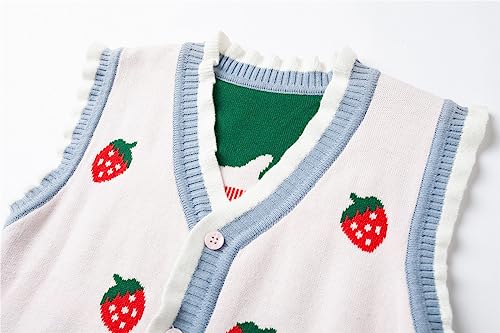 Mud Kingdom Toddler Little Girls Sweater Vest Knitted Sleeveless Button Down V-Neck Spring Autumn3