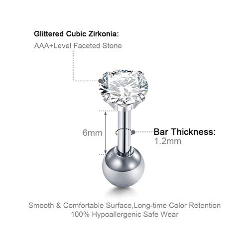 Mayhoop 16g Cartilage Earrings - Men Women Surgical Stainless Steel Tragus Piercing Jewelry Stud Hoop Forward Helix Rook Daith Conch Earrings4