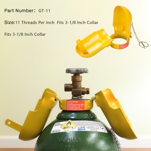 Image of Gas Cylinder Regulator Protector Safety Cap Fine Thread 3-1 /8 x 11| High pressure gas cylinder safety cap| Fall-Proof Design| Protect Argon /Nitrogen High-Pressure Gas Cylinder Valves and Regulators