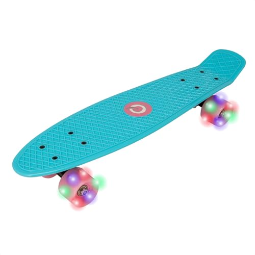 Evo Pizarra iluminada EVO de 22' | Monopatín para Principiantes o Profesionales | Monopatín con Ruedas iluminadas para niños y Adolescentes | Tabla Completa Mini Cruiser | Adecuado para Todos los