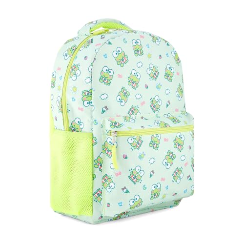 Mochila Escolar Hello Kitty Allover - My Melody, Kuromi, Keroppi - Oficialmente Licenciada, Amarelo, One Size, Moderno