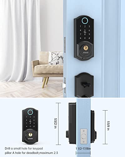Smart Lock, Smonet Keyless Entry Door Lock For Front Door, Biometrics Fingerprint Deadbolt Electronic Bluetooth With Digital Keypads, Smartlock Auto Passcode Ttlock App For Home #TOP5