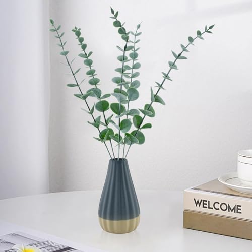 Bacucine 人工ユーカリの葉 48本入り 造花 フェイクグリーン ユーカリ 観葉植物 プラスチック 花材 花束 枝 手作り 卓上 植物 インテリアグリーン 結婚式ブーケ装飾 ガーランド 部屋装飾 リアル (48) [4]