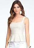 bebe Leather Peplum Tank