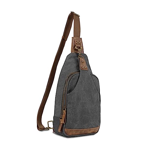 Glacier Canvas Concealed Carry Sling Bag Crossbody Backpack Purse for Men Women Grey