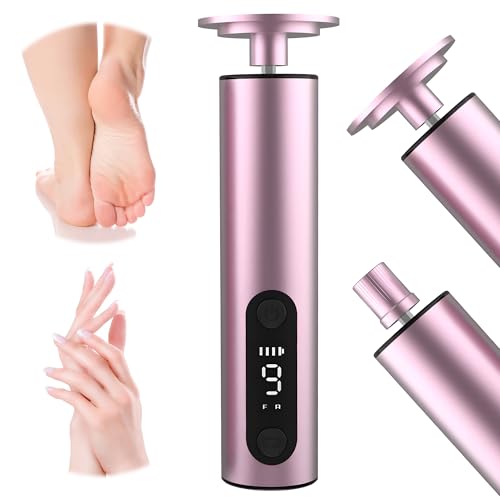 Electric Callus Remover for Feet, 9-Speed Adjustable Rechargeable Foot Sander with LED Display, Wireless Pedicure Tool Kit (20 Sanding Discs + 10 Nail Buffers) for Women/Men? (Pink)