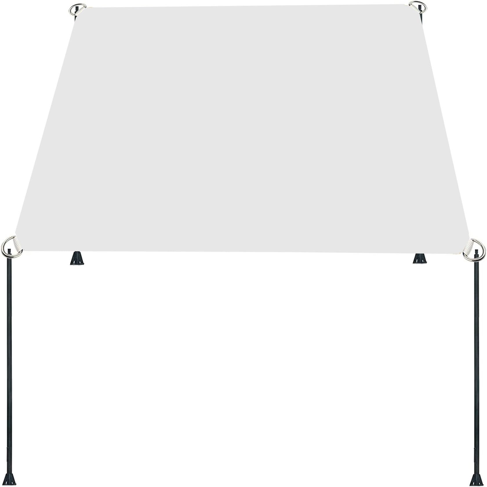 Voile d'ombrage imperméable 1.7x2.8m blanc avec cordes de fixation pour jardin