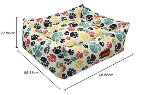 Image of SITSNOOZE Large Dog Bed (10 to 20kg) for Labrador, Golden Retriever, German Shepherd - Orthopedic Washable Sofa Mattress, Luxury Soft Warm Winter Lounger Cushion, Waterproof Pet Bed (Multi, L)
