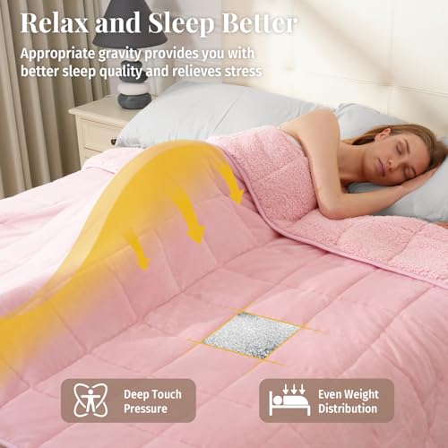 Image of Topblan Sherpa Fleece Weighted Blanket for Adults, 15lbs 60 x 80 Queen Size