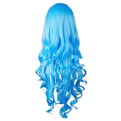 Rbenxia Curly Cosplay Wig Long Hair Heat Resistant Spiral Costume Wigs Anime Fashion Wavy Curly Cosplay Daily Party Light Blue 32 80cm Rbenxia Curly Cosplay Wig Long Hair Heat Resistant Spiral Costume Wigs Anime Fashion Wavy Curly Cosplay Daily Party Light Blue 32" 80cm