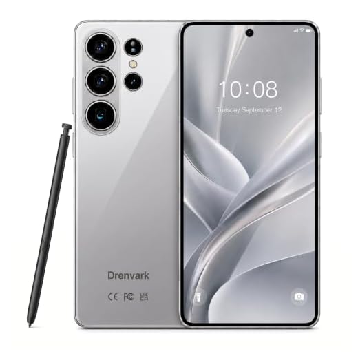 Drenvark 26 Ultra Unlocked Phone,16GB+512GB Mobile Phone, Android 16 Smartphone with Tool Pen, 7000mAh Titanium Battery, 50MP Camera, Dual SIM, Face Locked(Grey)