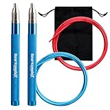 Bear KompleX - Speed Jump Rope - Adjustable Cross Training Boxing Fitness, Tangle-Free Skipping Rope Steel Cable 360° Swivel Bearings, Lightweight Aluminum Handles, Professional Size, Royal Blue Color