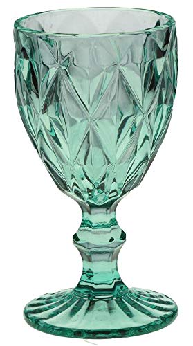 Rose e Tulipani Vintage VETRO Turquoise Diamond Glas türkis Weinglas 250 ml Unitable Glas Gläser Weingläser Eisbecher Wasserglas Longdrinkglas Wasserkrug Cover