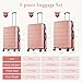 OLIXIS 3-Piece Suitcase Set, Hardside Luggages with Spinner Wheels, Lightweight ABS Hard Shell Travel Luggage, Expandable Carry-On Suitcase with TSA Approved Lock –Pink(20+24+28 Inch)