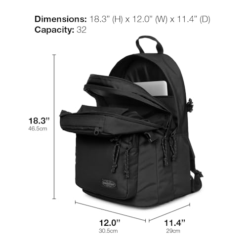Image of EASTPAK Double Pro - 32L Performance Backpack with 16 inch Laptop Sleeve, Dual Compartments, Security Pocket, Bottle Holder & Organizer, Sunday Grey