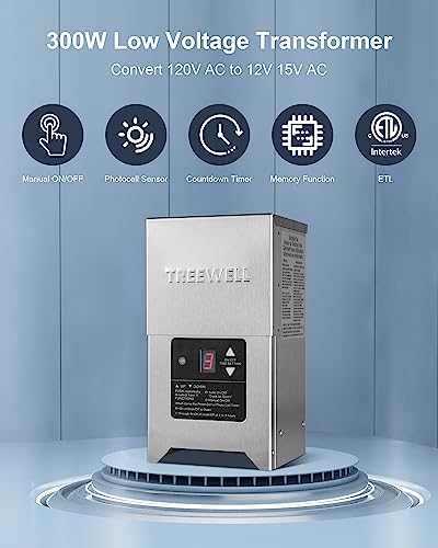 Treewell TSLT03A 300W Low Voltage Landscape Transformer, Outdoor Landscape Lighting Transformer thumb #1