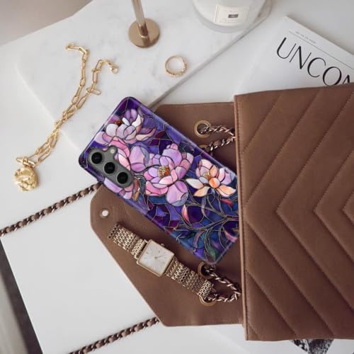 Coque Samsung Galaxy A57 robuste antichoc et verre fleur violette - 6