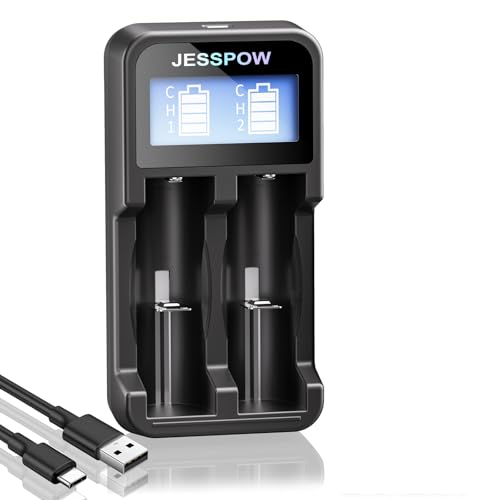 Cargador de 3.7 Volt Pilas Recargables，Cargador de Batería USB Inteligente Compatible con baterías Recargables AA/AAA/C/D/NiMH/NiCd