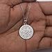 AFFY Aztec Mayan Sun Calendar Charm Pendant Necklace for Men and Women 14K White Gold Plated 925 Sterling Silver Medallion Pendant Necklace with 18-Inch Rope chain