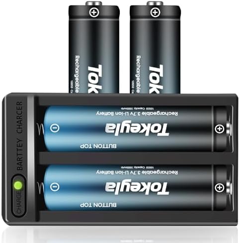 Paquete de 4 cargadores de batería 18650 que pueden cargar batería recargable 18650 baterías de iones de litio de 3.7 voltios, linterna, juguetes,