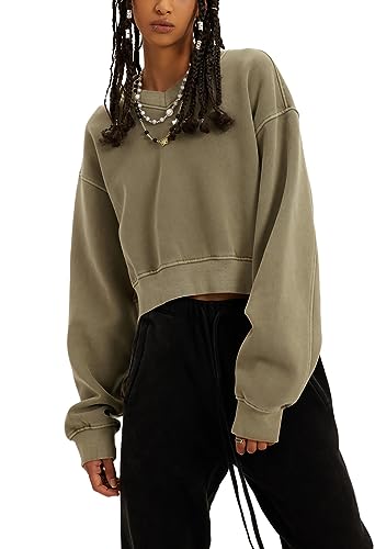 HAILTH Womens Cropped Sweatshirt Athletic Cropped Essentials