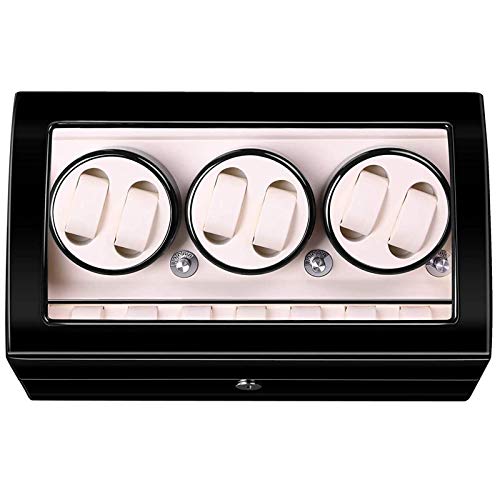 6 + 7 Wooden Watch Winder aus Holz, Automatic Watch Winder Box Uhrengehäuse Aufbewahrungsdisplay Uhrenbox mit Hochglänzender Klavierfarbe,