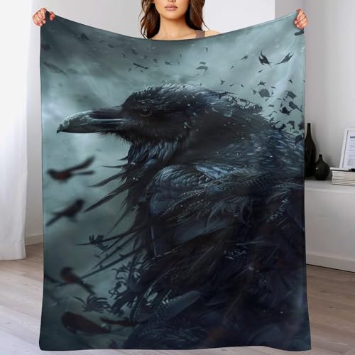 Couverture canapé corbeau moelleuse pour éliminer les frissons