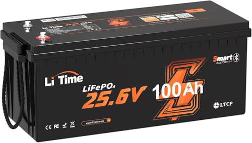 Image of LiTime 3 Pack 24V 100Ah Lithium Battery, Bluetooth 5.0, Low-Temp Cutoff Protection, Built-in 100A BMS, 4000+ Deep Cycles for Marine Trolling Motors, Off-Grid RVs, Home Energy Storage