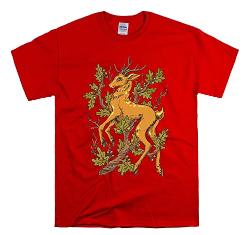 Camiseta oficial de Deer Oak Illustrator para hombres y mujeres, rosso, 3XL