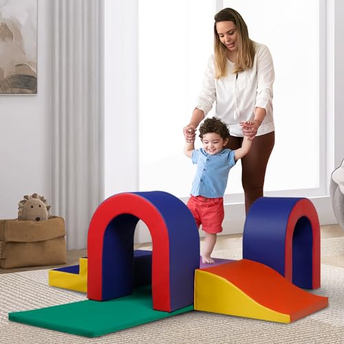 Kinder King ETD018 Climb And Crawl Activity Play Set, 10-Piece Soft Foam Block For Climbing, Crawling And Sliding, Indoor Climber For Toddlers And Kids thumb #5