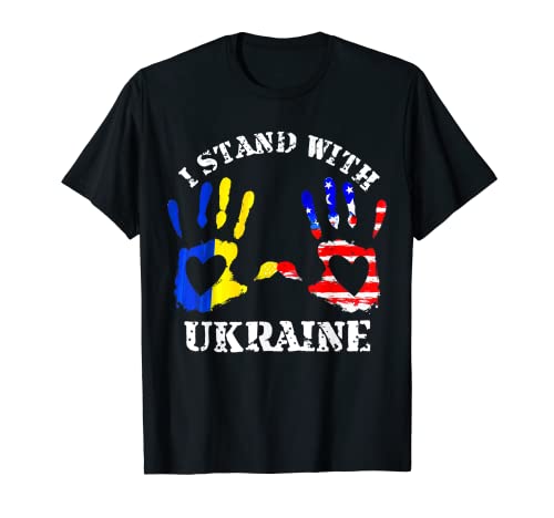 Soy con apoyo Ucrania bandera ucraniana americana vendimia Camiseta