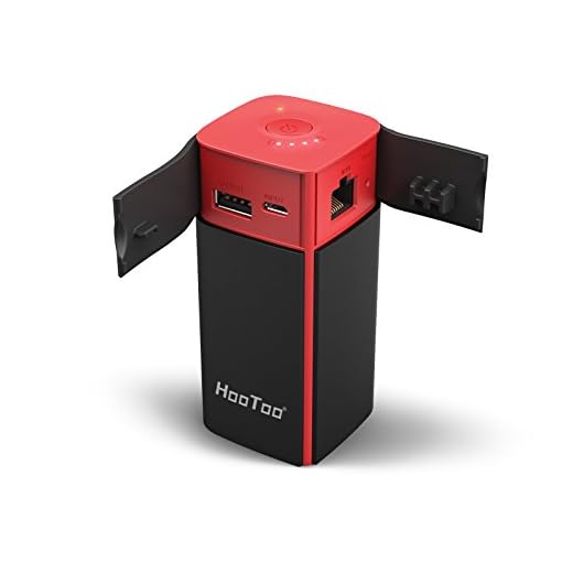 HooToo Filehub, Wireless Travel Router, iPhone iPad Portable SSD Hard Drive Reader, Photo Backup Device, 10400mAh External Battery Pack Travel Charger - TripMate Titan