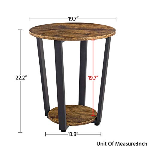 Yaheetech YT-00098515 Industrial Small Round End Side Table For Living Room Set Of 2 thumb #2
